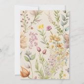 Boho Botanical Watercolor Wildblumen Hochzeit Einladung (Rückseite)