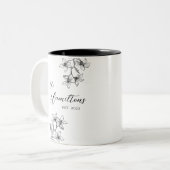 Boho Botanical Wedding Anniversary Zweifarbige Tasse (Vorderseite Links)