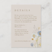 Boho Botanical Wedding Details Umschließungskarte Begleitkarte (Vorderseite)