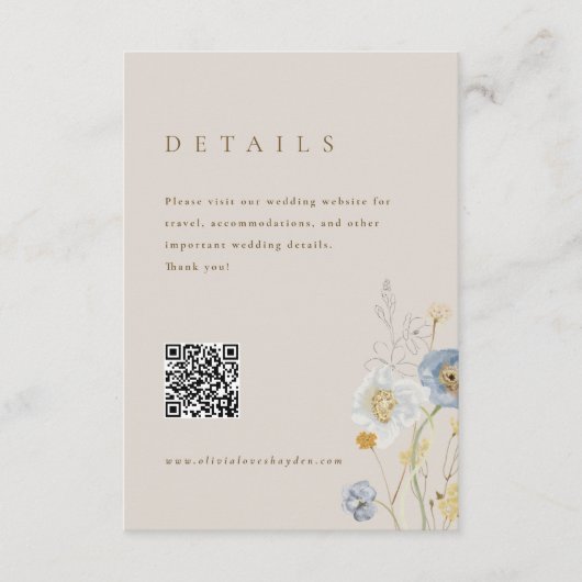 Boho Botanical Wedding Details Umschließungskarte Begleitkarte (Vorderseite)