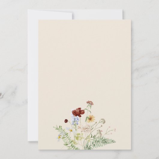 Boho Botanical Wedding Einladung (Rückseite)