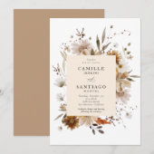 Boho Botanical Wedding Einladung (Vorne/Hinten)