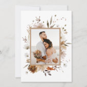 Boho Botanical Wedding Foto Danke, Card Einladung (Vorderseite)