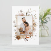 Boho Botanical Wedding Foto Danke, Card Einladung (Stehend Vorderseite)