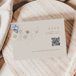 Boho Botanical Wedding RSVP Card mit QR Code Begleitkarte