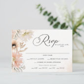 Boho Botanical Wedding RSVP Cards Karte (Stehend Vorderseite)