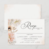 Boho Botanical Wedding RSVP Cards Karte (Vorne/Hinten)