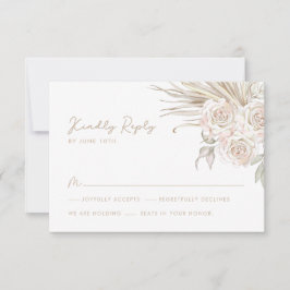 Boho Botanical Wedding RSVP Karte