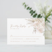 Boho Botanical Wedding RSVP Karte (Stehend Vorderseite)