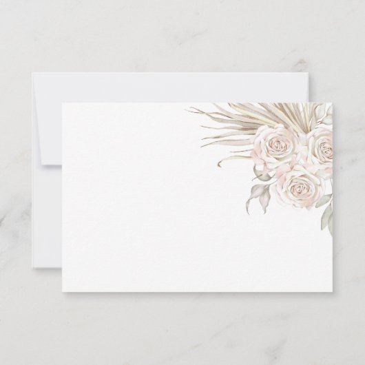 Boho Botanical Wedding RSVP Karte (Rückseite)