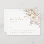 Boho Botanical Wedding RSVP Karte (Vorne/Hinten)