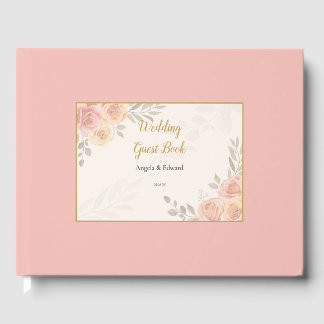 Boho Botanical White Pink Pose Gästebuch