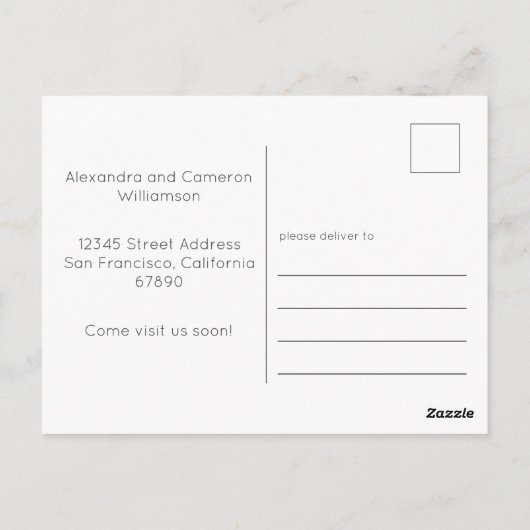 Boho Botanical wir haben wieder eine neue Adresse Postkarte (Rückseite)