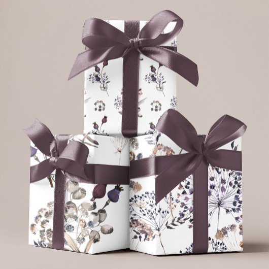 Boho Botanical Wrapping Paper Sheets Geschenkpapier Set