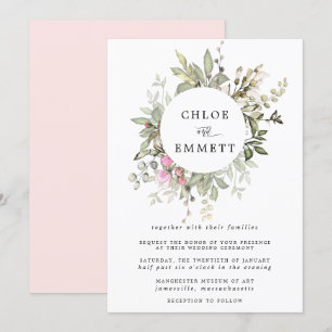Boho Botanical Wreath Wedding Einladung