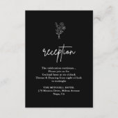 Boho Botanicals Black Wedding Empfang Begleitkarte (Vorderseite)