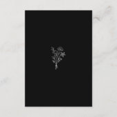 Boho Botanicals Black Wedding Empfang Begleitkarte (Rückseite)