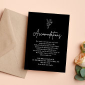 Boho Botanicals Black Wedding Unterkünfte Begleitkarte