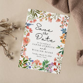 Boho Botanicals: Ein Aquarellgarten der Wildblume Save The Date