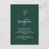 Boho Botanicals Emerald Wedding Empfang Begleitkarte (Vorderseite)