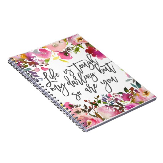 Boho botanicals Life ist hart mein Lieblingszitat Notizblock (Rechte Seite)