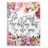 Boho botanicals Life ist hart mein Lieblingszitat Notizblock (Vorderseite)