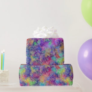 Boho Botanicals Lila Haze Batik Style Geschenkpapier