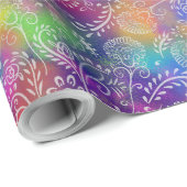 Boho Botanicals Lila Haze Batik Style Geschenkpapier (Rolleneckpunkt)