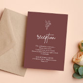 Boho Botanicals Mauve Wedding Empfang Begleitkarte