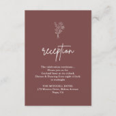 Boho Botanicals Mauve Wedding Empfang Begleitkarte (Vorderseite)