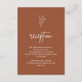 Boho Botanicals Terracotta Hochzeitsempfang Begleitkarte (Vorderseite)
