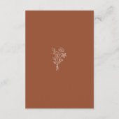 Boho Botanicals Terracotta Hochzeitsunterkünfte Begleitkarte (Rückseite)