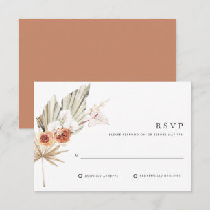 Boho-Botanik-Boheme-Blumenhochzeit RSVP Karte