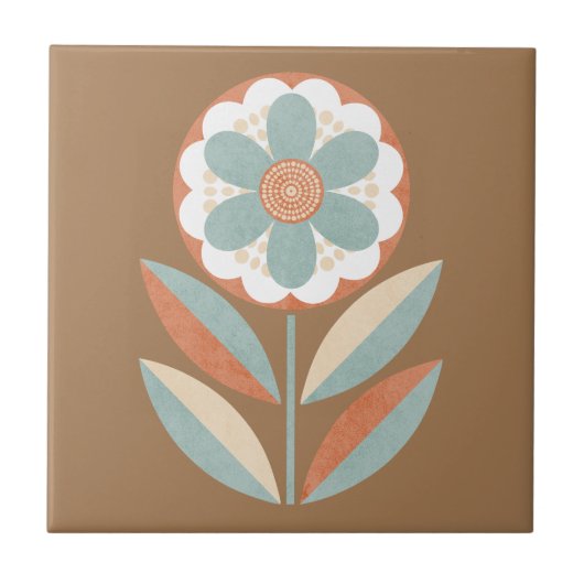 Boho-Botanik-Keramikfliese Fliese (Vorderseite)