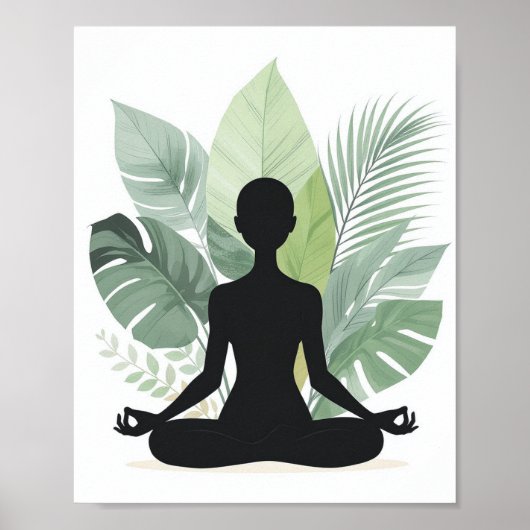 Boho-Botanik-Meditations-Silhouette-Poster Poster (Vorne)