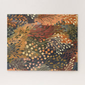 Boho Botanisch Erdiges Floral Puzzle (Horizontal)