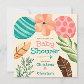 Boho-Botanische Babyparty Einladung (Vorderseite)