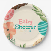Boho-Botanische Babyparty Pappteller (Vorderseite)