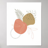 Boho Botanische Blätter gegen Abstrakte Formen Kun Poster (Vorne)