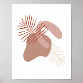 Boho Botanische Blätter gegen Abstrakte Formen Kun Poster (Vorne)