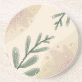 Boho Botanische Blätter Whimsical Watercolor Getränkeuntersetzer (Vorne)