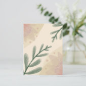 Boho Botanische Blätter Whimsical Watercolor Postkarte (Stehend Vorderseite)
