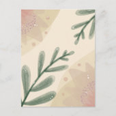 Boho Botanische Blätter Whimsical Watercolor Postkarte (Vorderseite)