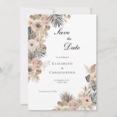 Boho Botanische Blume Blütenhochzeit Save The Date (Vorderseite)