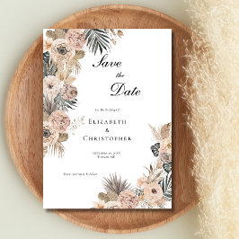 Boho Botanische Blume Blütenhochzeit Save The Date