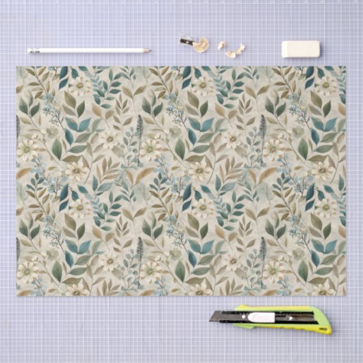Boho-botanische Blume Seidenpapier (Handwerk)