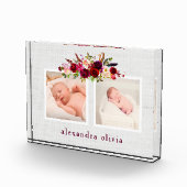 Boho Botanische Blüte mit zwei Fotos auf Soft Grau (Rechts)