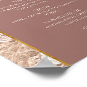 Boho Botanische Dusty Rose Wedding Drinks Menü Zei Poster (Ecke)