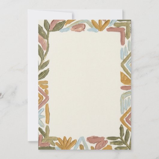 Boho-Botanische Einladung mit eigenem Text (Vorderseite)