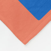 Boho botanische Formen in Orange und Blau Fleecedecke (Ecke)